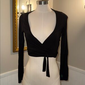 CSB Black Ballet Wrap Top.  Small. Great condition.